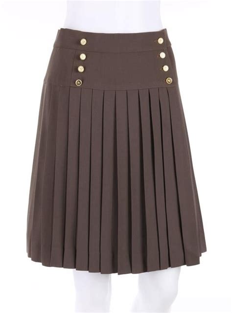 chanel knife pleated skirt square front|Chanel Skirt Pleat .